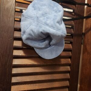Blue Suede Page Boy Cap